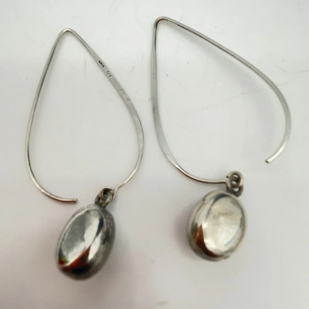 Silpada Sterling Silver Long Wire Drop Earrings Modern Minimalist Dangle